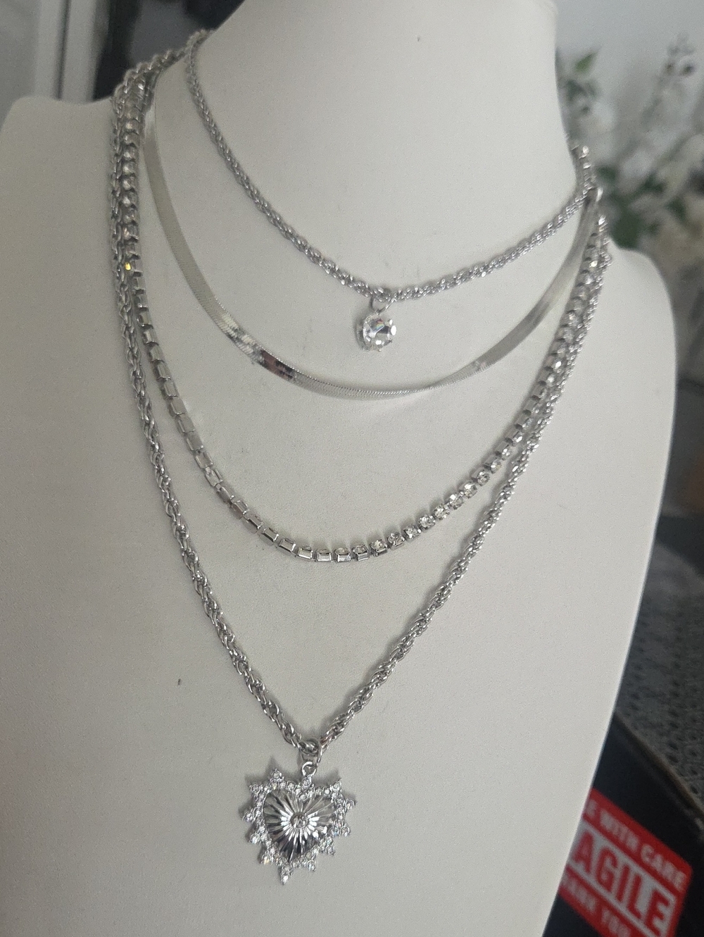 Paparazzi Excessive Embellishment White Necklace NWT